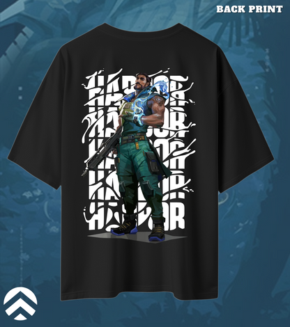 Valorant Harbor – Tidal Force Oversized Tee (240 GSM Premium)