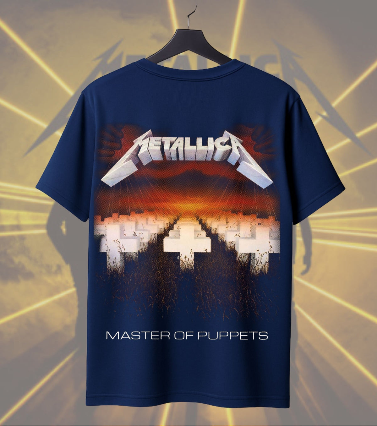 Metallica Band Portrait & Master of Puppets Dual Print Regular T-Shirt
