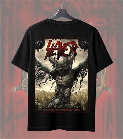 Slayer Skull Demon Graphic Tee | Heavy Metal Music Regular T-Shirt | Front & Dual Print