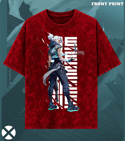 Jett | Valorant – Stormchaser 240 GSM Oversized Acid Wash Tee