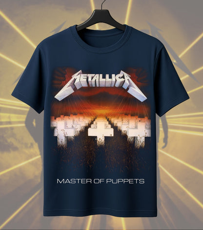Metallica Band Portrait & Master of Puppets Dual Print Regular T-Shirt