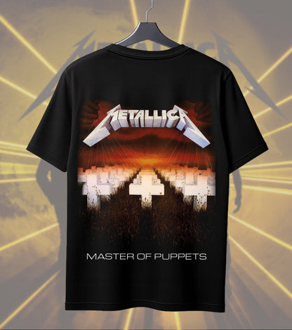 Metallica Band Portrait & Master of Puppets Dual Print Regular T-Shirt