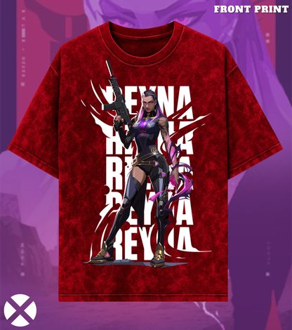 Reyna | Valorant – Empress of Shadows 240 GSM Oversized Acid Wash Tee