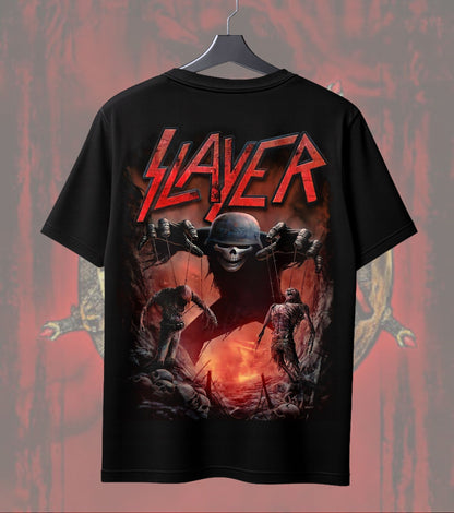Slayer Puppet Master Skull T-Shirt | Heavy Metal Music Graphic | Regular Dual Print