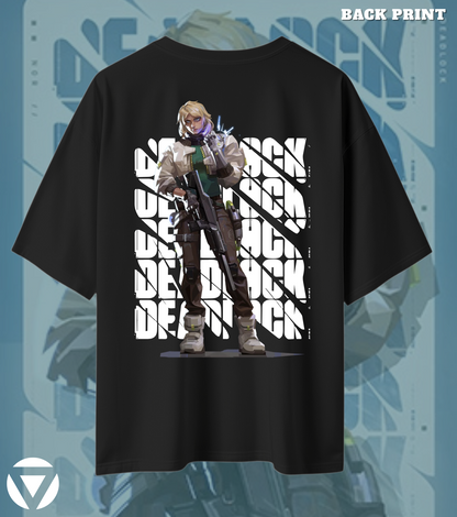 Deadlock Valorant Oversized Tee – Iron Grip Edition (240 GSM)