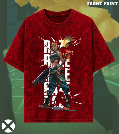 Raze | Valorant – Blast Artist 240 GSM Oversized Acid Wash Tee