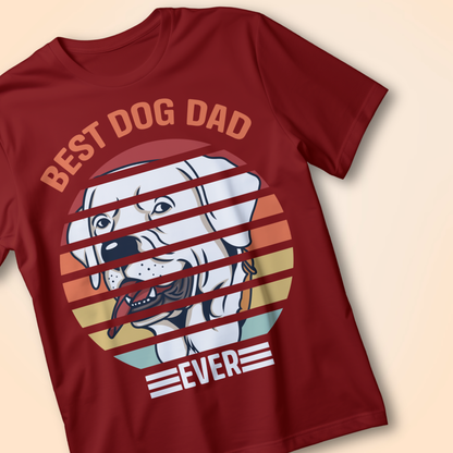 BEST DOG DAD EVER – Retro Gold T-Shirt