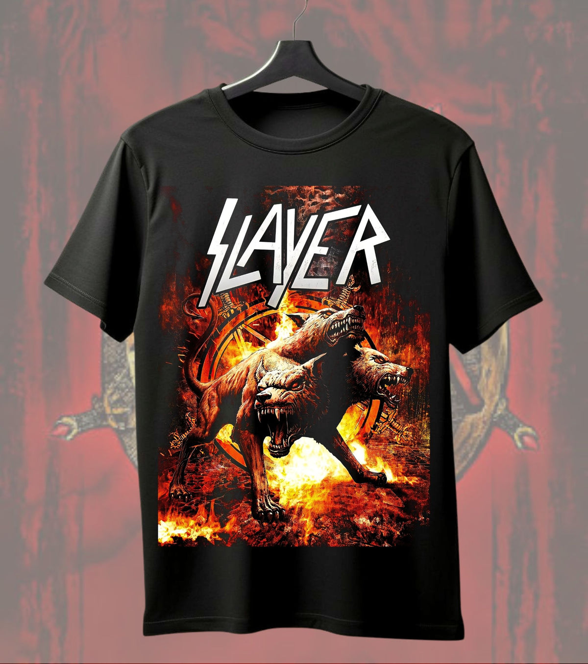 Slayer Hellhound Apocalypse T-Shirt | Heavy Metal Music Graphic Tee | Front & Dual Print