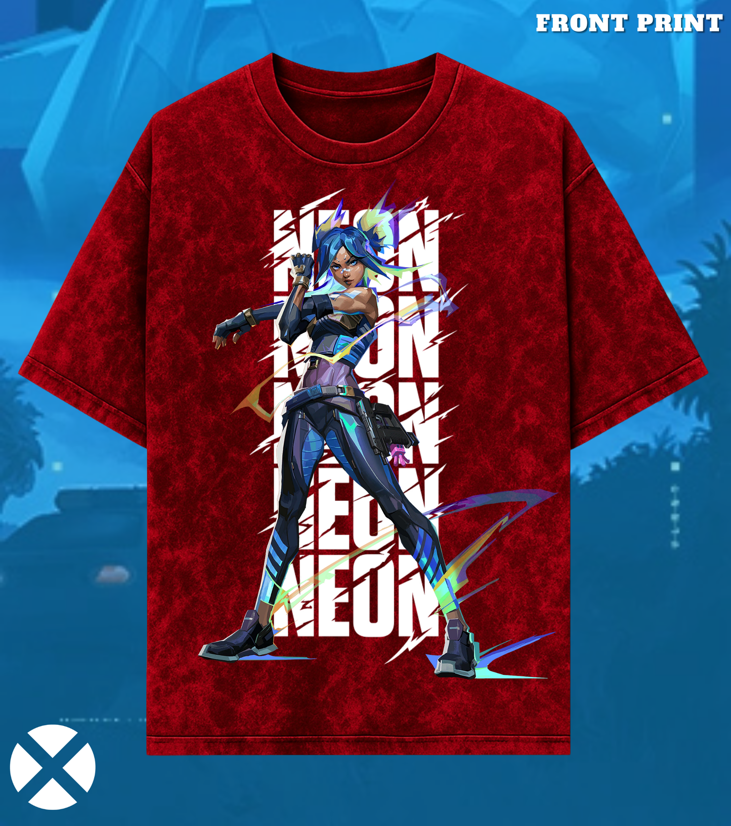 Valorant Neon – 240 GSM Heavy Premium Oversized Acid Wash Tee