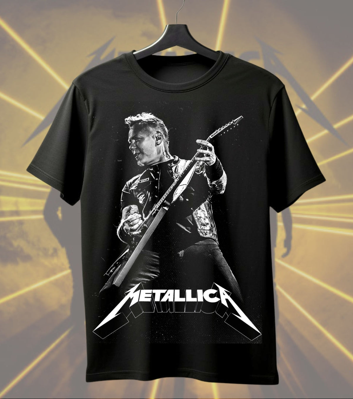 Metallica Live Guitarist Portrait Graphic Regular T-Shirt