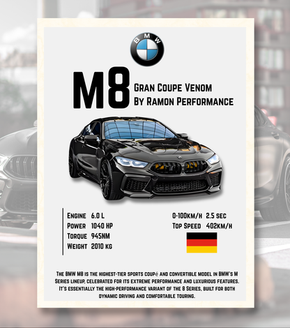 BMW M8 Gran Coupe Venom Poster
