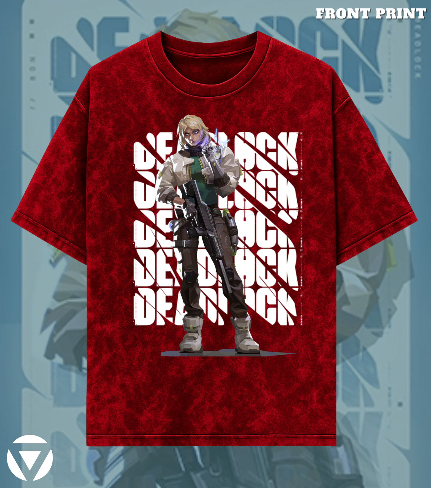 Deadlock | Valorant – Iron Grip 240 GSM Oversized Acid Wash Tee