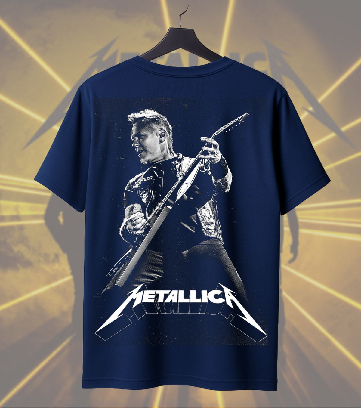 Metallica Live Guitarist Portrait Graphic Regular T-Shirt
