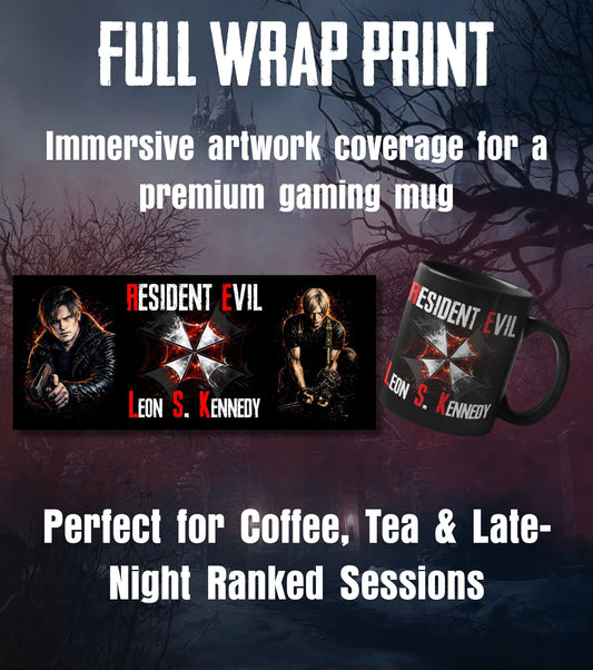 Resident Evil Leon Kennedy vs Leon S. Kennedy Mug – Black Gaming Coffee Cup