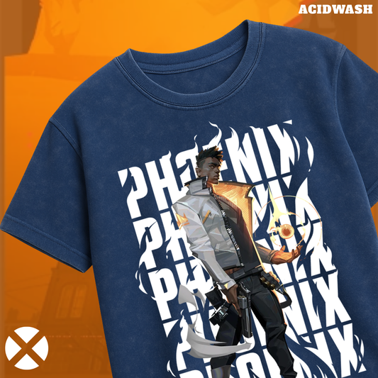 Phoenix | Valorant – Blazing Rebirth Acid Wash Tee
