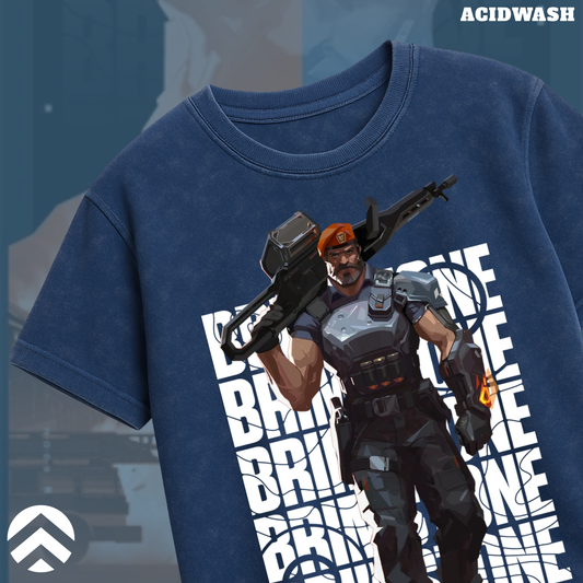 Brimstone | Valorant – Commanding Fire Acid Wash Tee