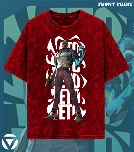 VETO | Valorant – Premium 240 GSM Oversized Acid Wash T-Shirt