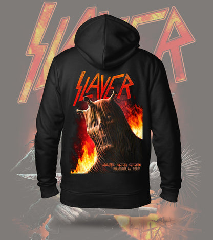 Slayer Hellfire Reaper Graphic Hoodie – 300 GSM Heavyweight Cotton – Black back print