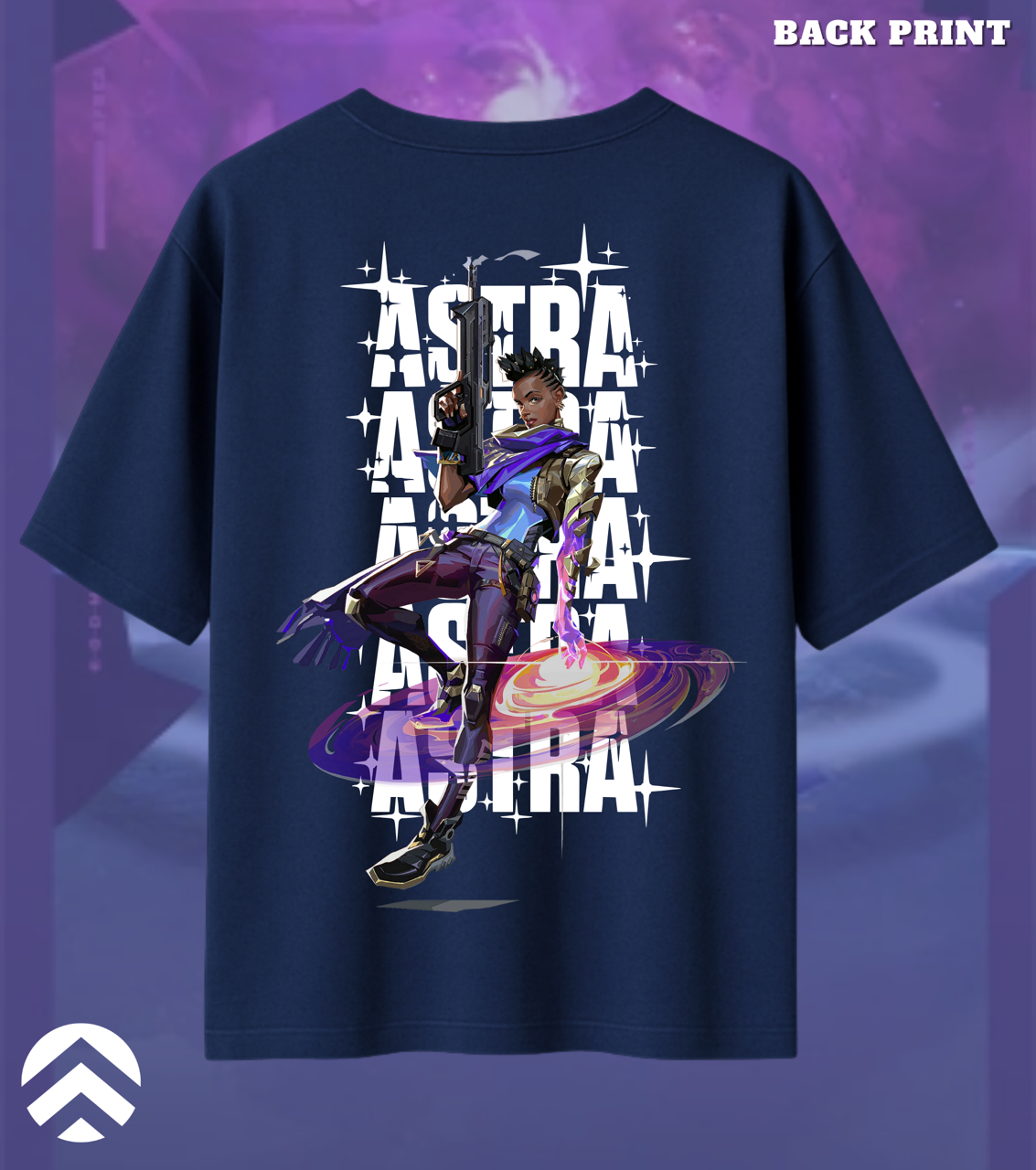 Astra | Valorant – Cosmic Vision Oversized Tee (240 GSM Heavyweight)