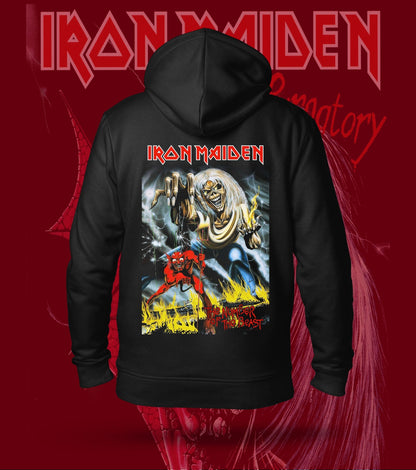 Iron Maiden The Number of the Beast Eddie Hoodie – 300 GSM Heavyweight Cotton – Black back print