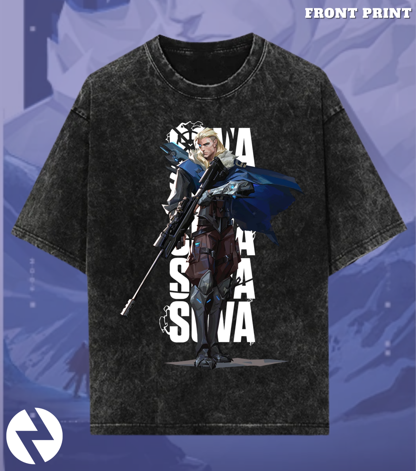 Sova | Valorant – Hunter’s Focus 240 GSM Oversized Acid Wash Tee