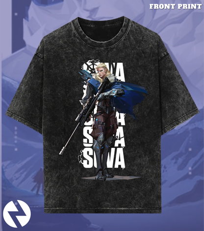 Sova | Valorant – Hunter’s Focus 240 GSM Oversized Acid Wash Tee