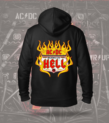 AC/DC Highway to Hell Flame Graphic Hoodie – Black
