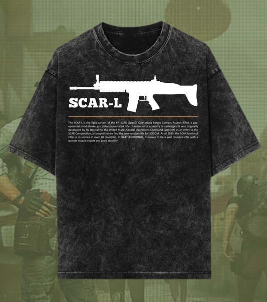 SCAR-L Shadow Ops Oversized Tee – 240 GSM Acid Wash
