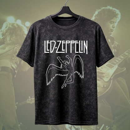 Led Zeppelin Classic Wings Acid Wash Tee