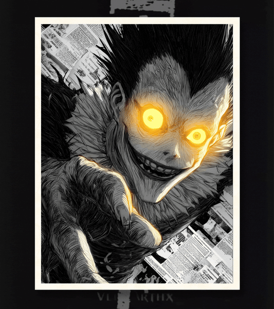 Death Note Ryuk Poster – Dark Anime Wall Art with Glowing Eyes