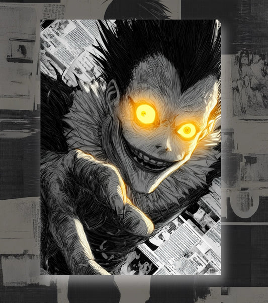 Death Note Ryuk Poster – Dark Anime Wall Art with Glowing Eyes