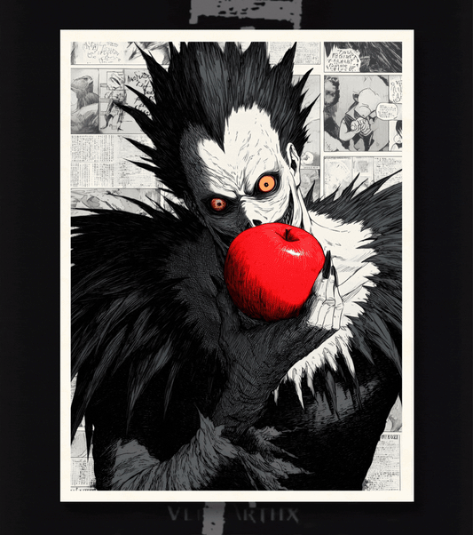 Death Note Ryuk Apple Poster – Iconic Shinigami Anime Wall Art