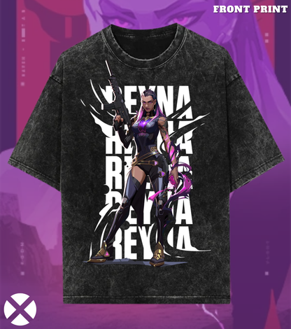Reyna | Valorant – Empress of Shadows 240 GSM Oversized Acid Wash Tee