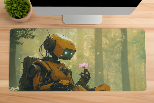 Robot with Flower Mousepad