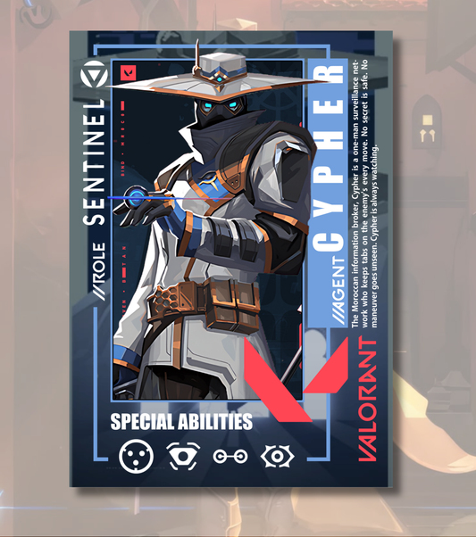 Cypher Valorant Poster – Premium Matte Print (A3/A4)