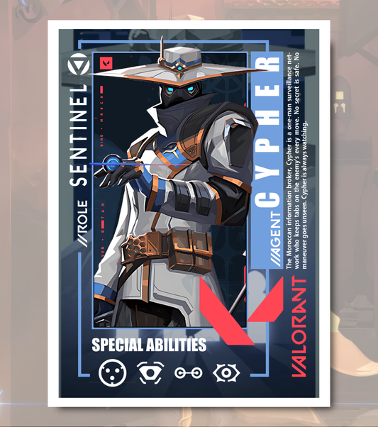 Cypher Valorant Poster – Premium Matte Print (A3/A4)