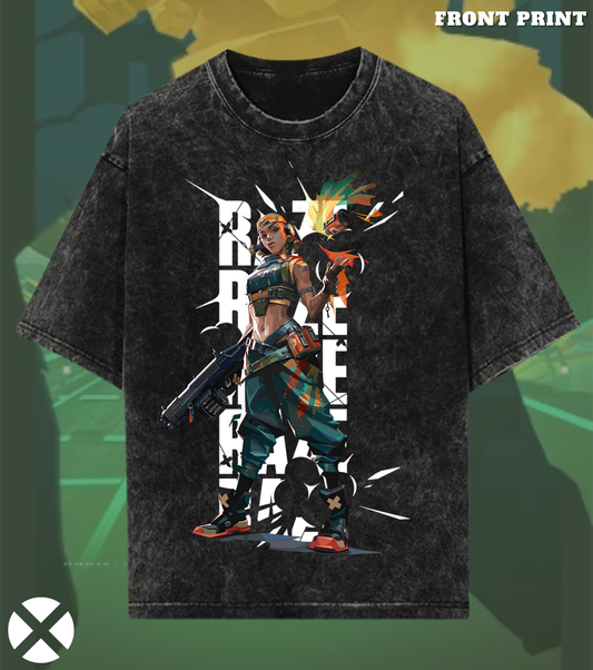 Raze | Valorant – Blast Artist 240 GSM Oversized Acid Wash Tee