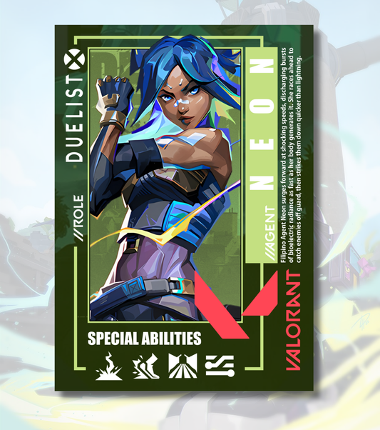 Neon Valorant Poster – Premium Matte Print (A3/A4)