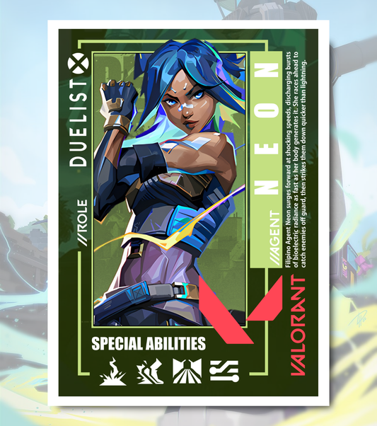 Neon Valorant Poster – Premium Matte Print (A3/A4)