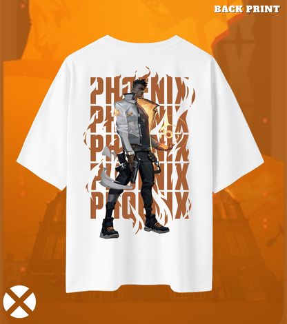 Valorant Phoenix – Blazing Rebirth Oversized Tee (240 GSM Premium)