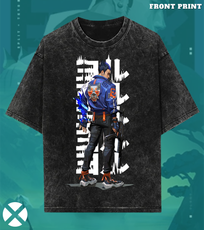 Valorant Yoru – 240 GSM Heavy Premium Oversized Acid Wash Tee