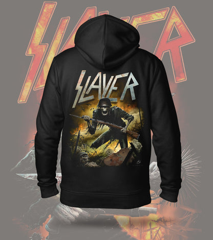 Slayer Gothic Reaper Graphic Hoodie – 300 GSM Heavyweight Cotton – Black back print