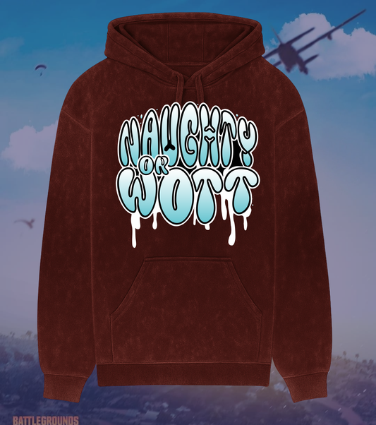 Naughty Or Wott – 300 GSM Acid Wash Heavyweight Hoodie