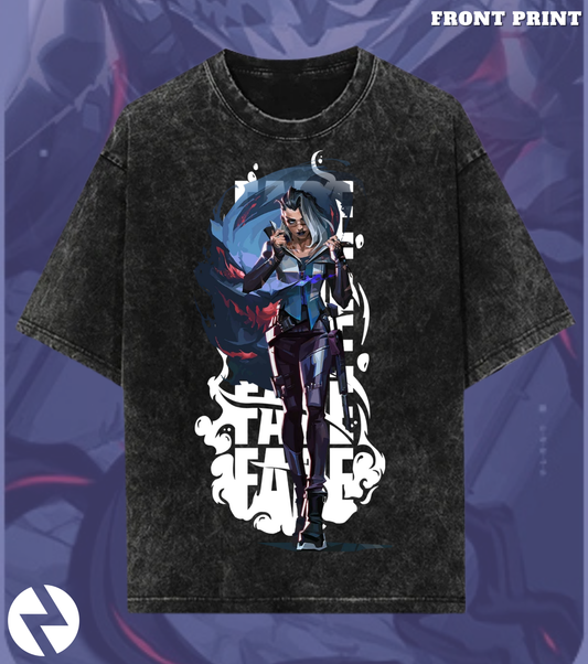 Valorant Fade – 240 GSM Heavy Premium Oversized Acid Wash Tee