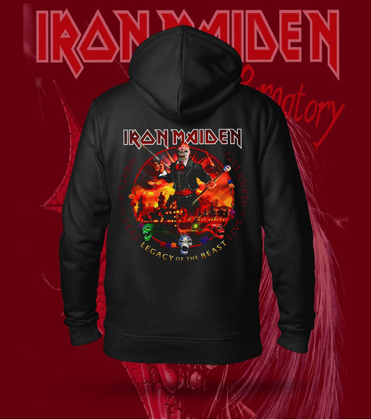 Iron Maiden Nights of the Dead Hoodie – 300 GSM Heavyweight Cotton – Black back print