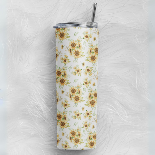 Golden Sunflower Skinny Tumbler (591 ml / 20 oz)
