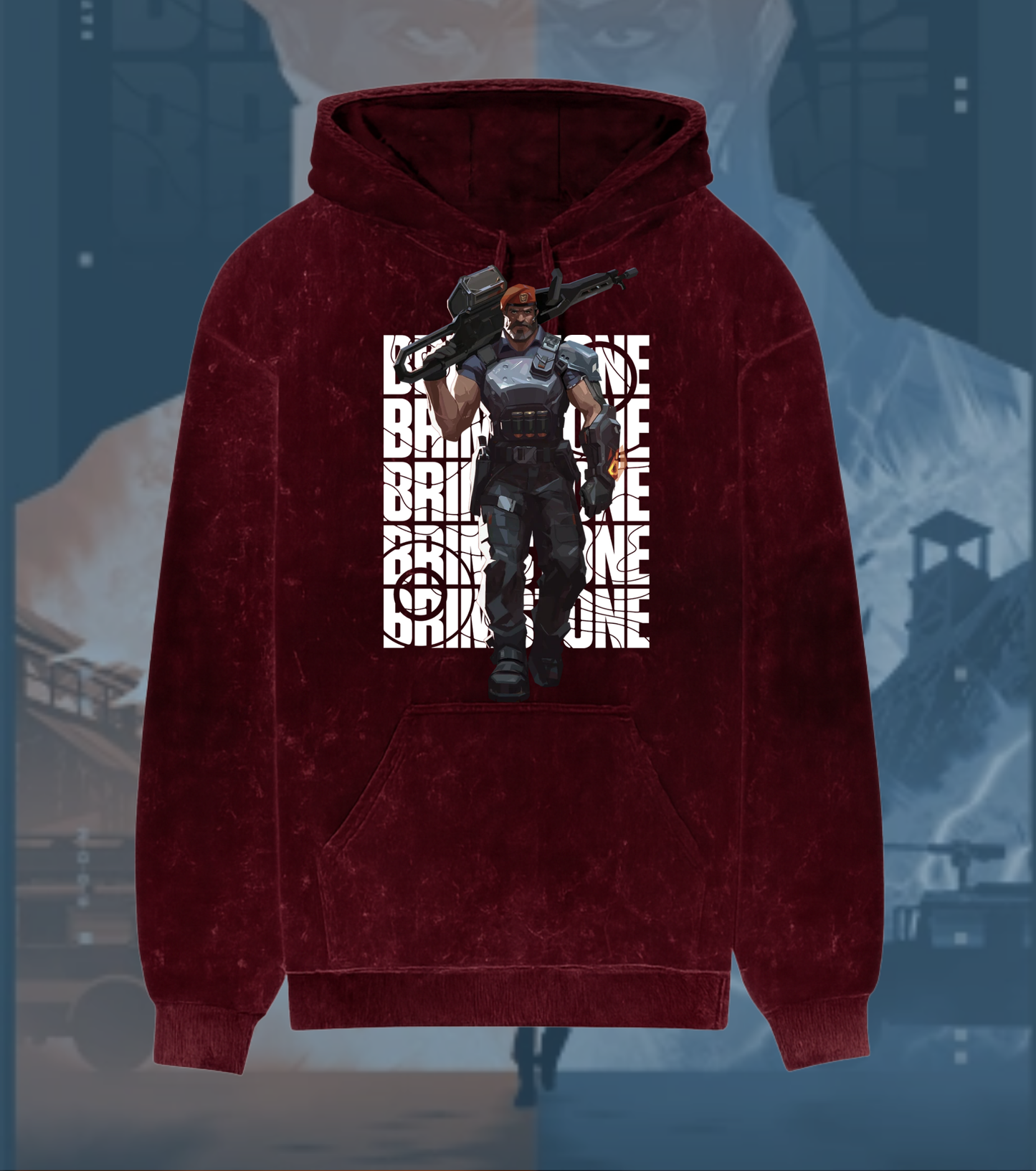 Brimstone | Valorant – Commanding Fire Acid Wash Hoodie