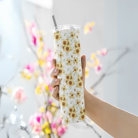 Golden Sunflower Skinny Tumbler (591 ml / 20 oz)