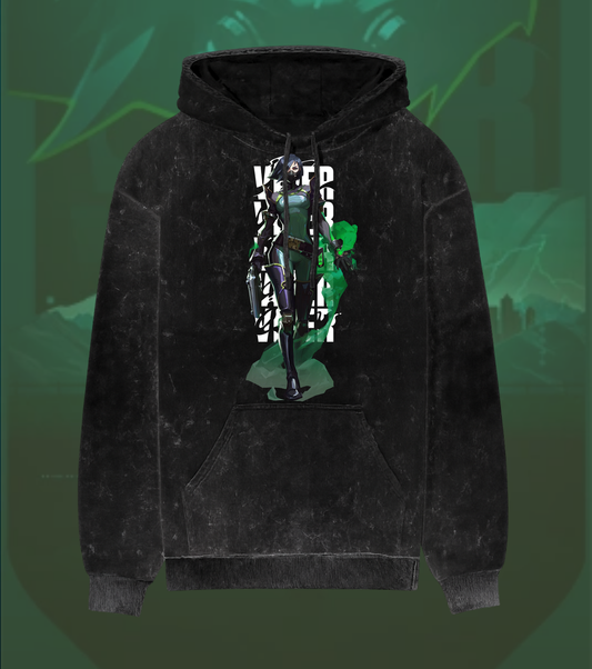 Viper | Valorant – Toxic Precision Acid Wash Hoodie
