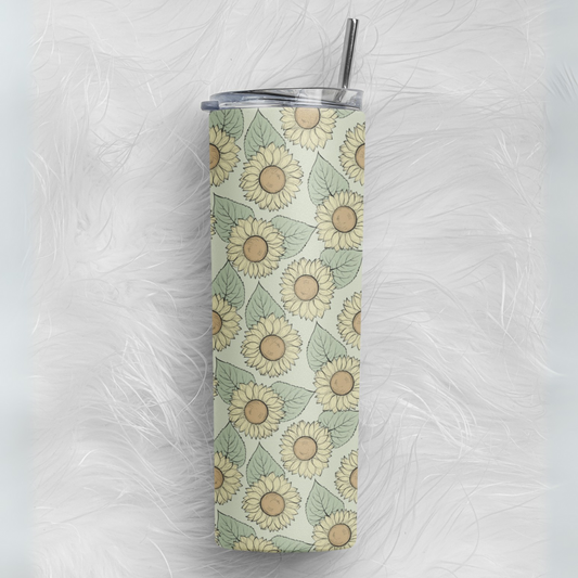 Pastel Sunflower Skinny Tumbler (591 ml / 20 oz)